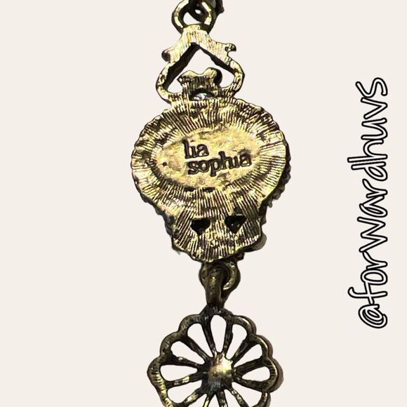 Lia Sophia Bronze Color Dangle Earrings with Rhinestone - Picture 6 of 8